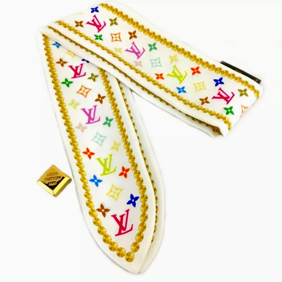 AUTH LOUIS VUITTON SILK SCARF TWILLY/SCARF RING - Picture 1 of 10